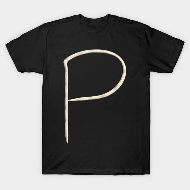 Hand Drawn Letter P T-Shirt by Saestu Mbathi